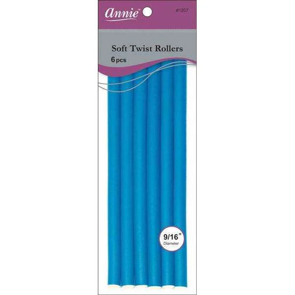 Annie Soft Twist Rollers 9/16" Blue (6pcs)