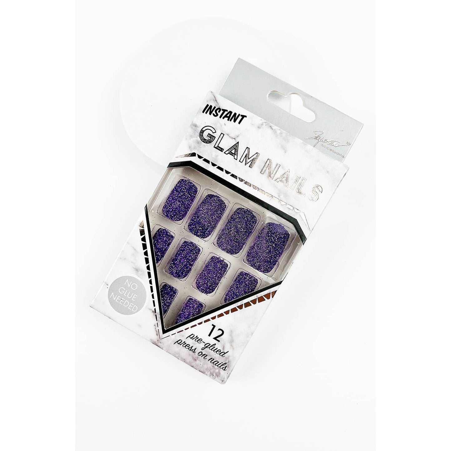 SQUARE GLITTER PRESS ON FAKE NAILS