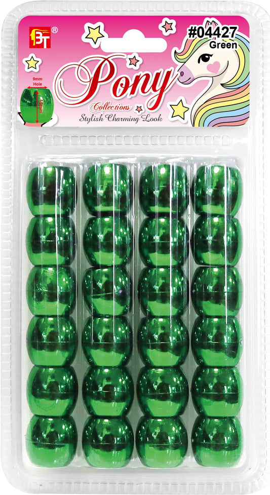 METALIC JUMBO ROUND BEADS (GREEN)