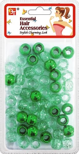 LARGE ROUND GALACTIC BEADS GALACTIC GREEN