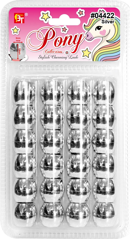 METALIC JUMBO ROUND BEADS (SILVER)