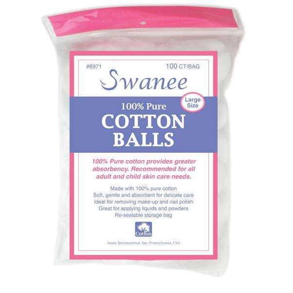 Swanee Cotton Ball L 100Ct White 100% Pure Cotton