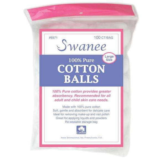 Swanee Cotton Ball L 100Ct White 100% Pure Cotton