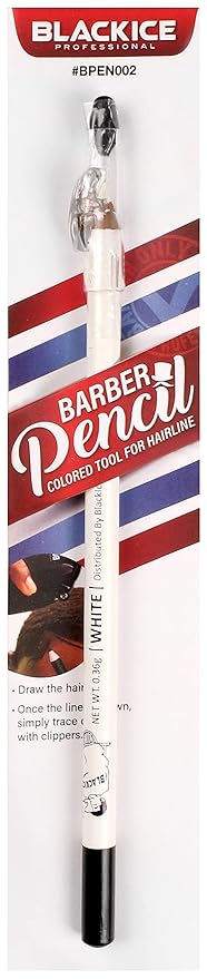 Black Ice Barber Pencil-White