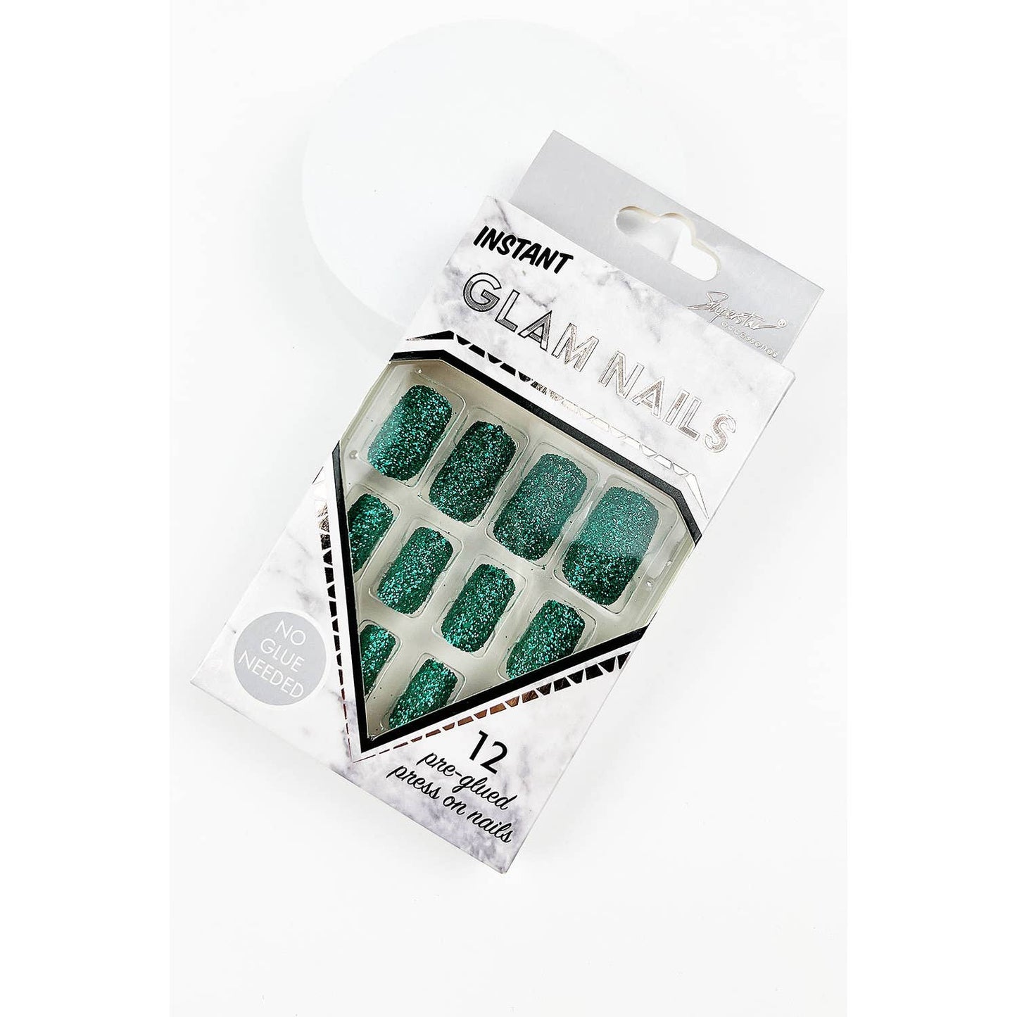 SQUARE GLITTER PRESS ON FAKE NAILS