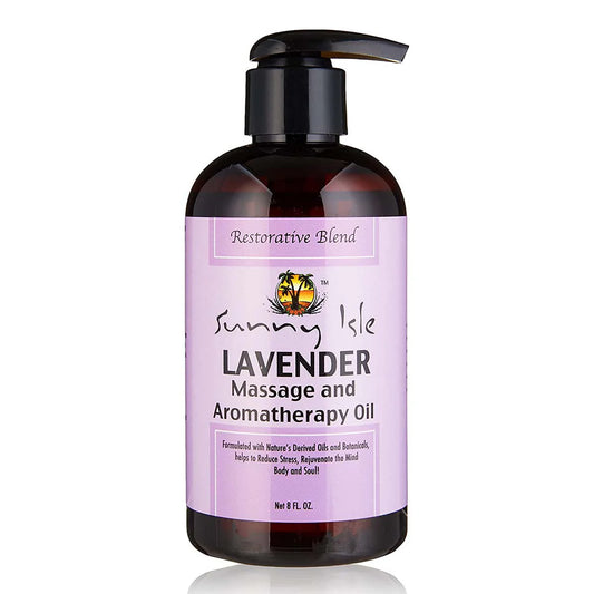 Sunny Isle Jamaican Black Castor Oil Lavender Massage and Aromatherapy Oil 8oz