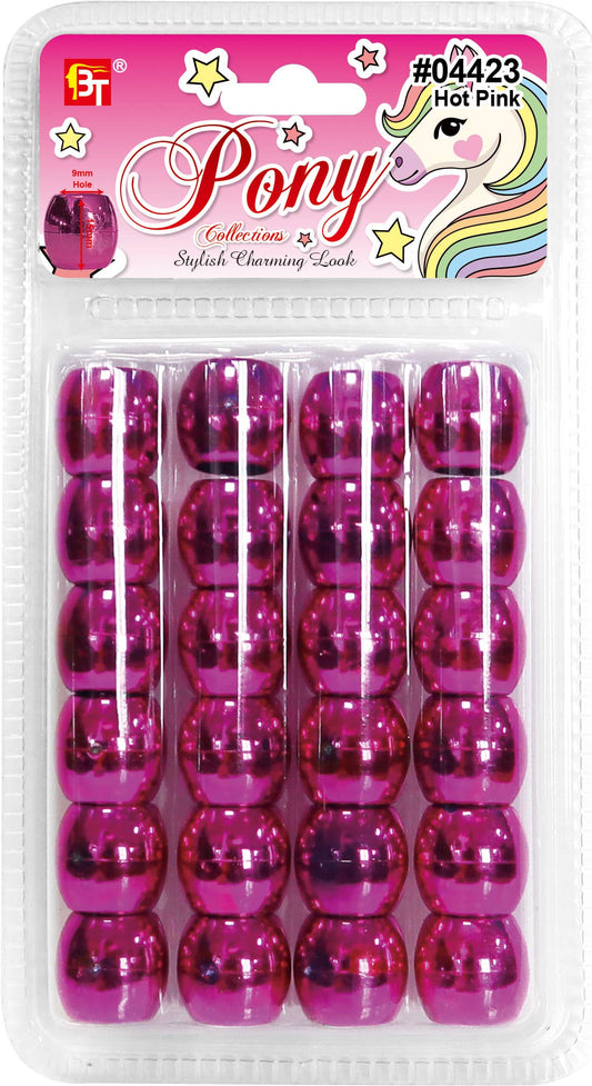 METALIC JUMBO ROUND BEADS (HOT PINK)