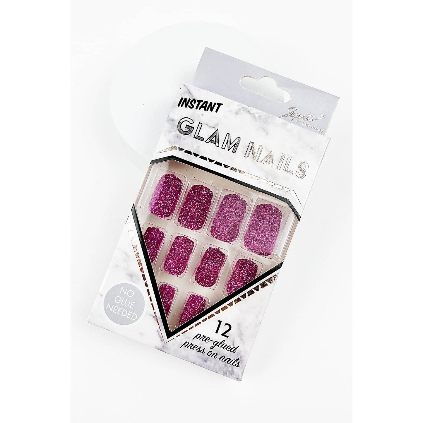 SQUARE GLITTER PRESS ON FAKE NAILS