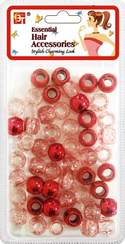 LARGE ROUND GALACTIC BEADS GALACTIC RED